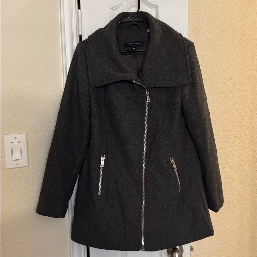 Kenneth Cole Wool Blend Bouclé Car Coat